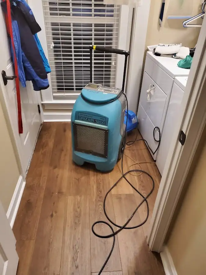 Commercial dehumidifier deployed for Flood Damage Cleanup in Ashburn